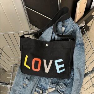 “LOVE” canvas tote! NEW STYLE! NWT